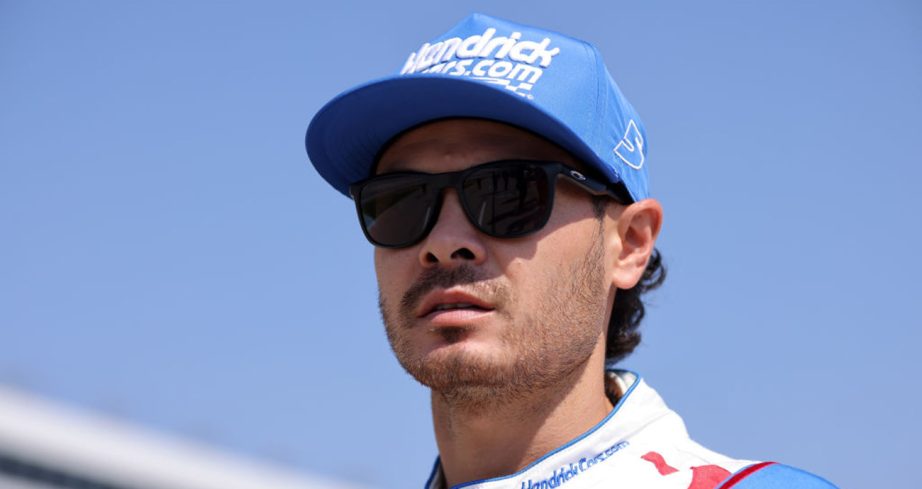 Kyle Larson looks on at Texas