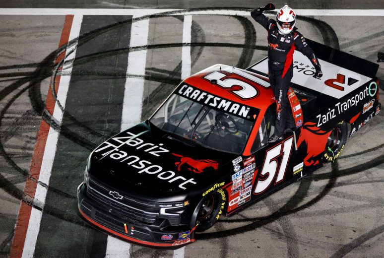 Kyle Busch celebrates
