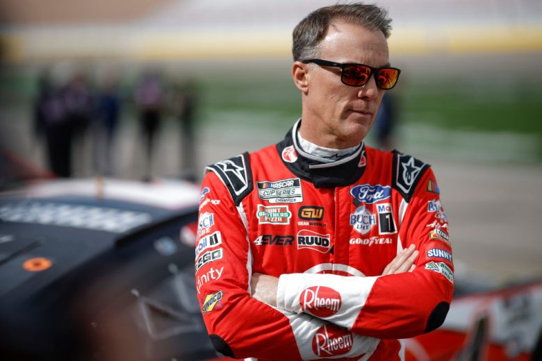 Kevin Harvick looks onward during practice