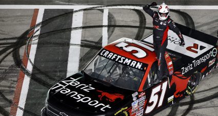 Kyle Busch celebrates at Las Vegas.