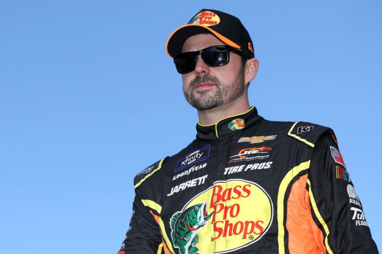 Josh Berry, driver of the No. 8 Bass Pro Shops/TRACKER Boats Chevrolet, walks onstage during driver intros prior to the NASCAR Xfinity Series Alsco Uniforms 300 at Las Vegas Motor Speedway on March 4, 2023 in Las Vegas, Nevada.