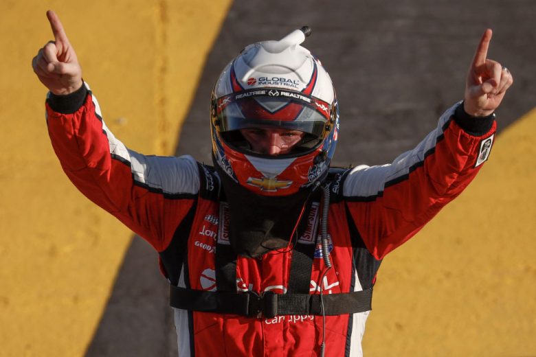 Austin Hill celebrates