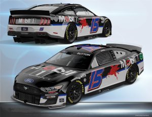 A rendered version of Jenson Button's NASCAR Cup Series paint scheme