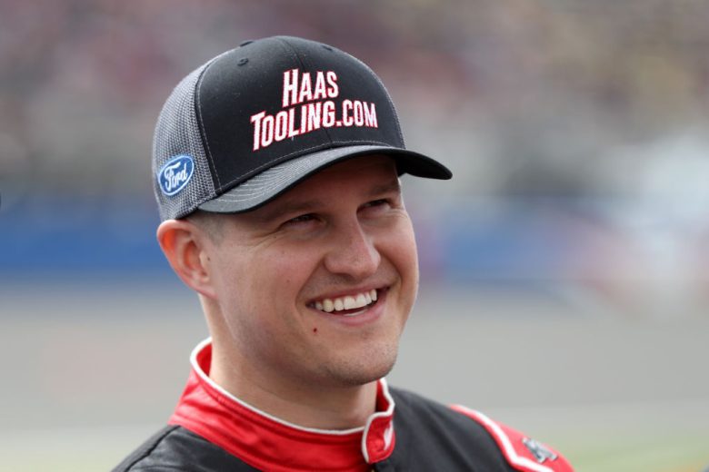 Ryan Preece smiles at Auto Club Speedway.