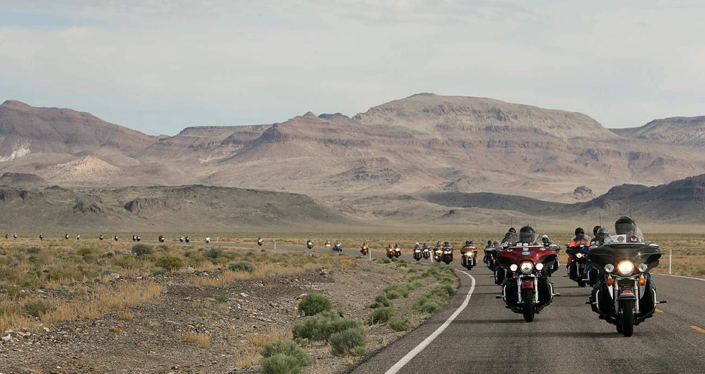 Motorcyclists on the Kyle Petty Charity Ride traverse the American Southwest