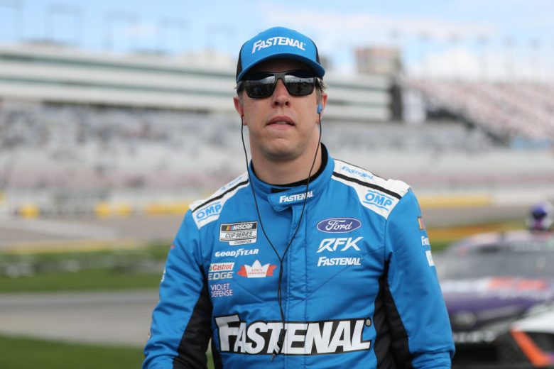 Brad Keselowski looks onward.