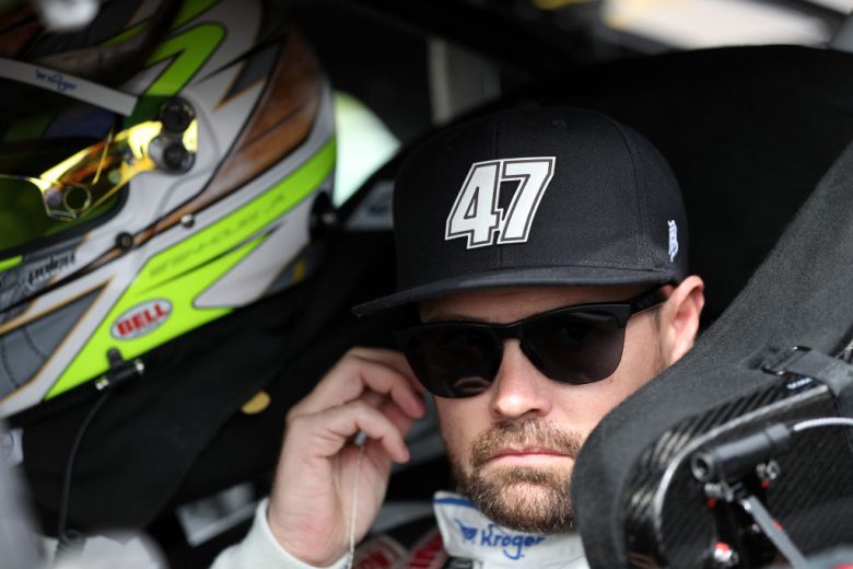 Ricky Stenhouse Jr. sits in car.