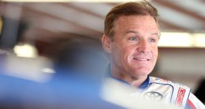 Kenny Wallace in the Xfinity Series garage at Iowa Speedway