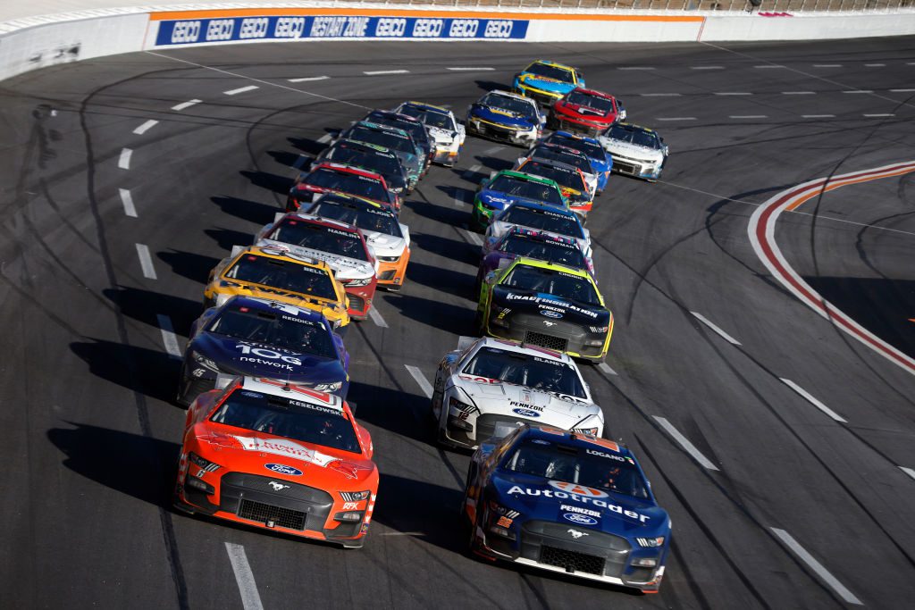 Cup cars drive at Atlanta
