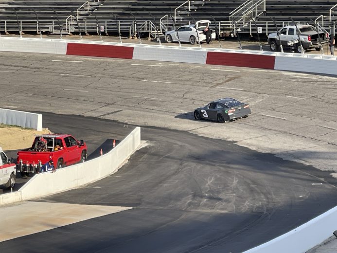 Austin Dillon drives through Turns 1 and 2 at North Wilkesboro during testing