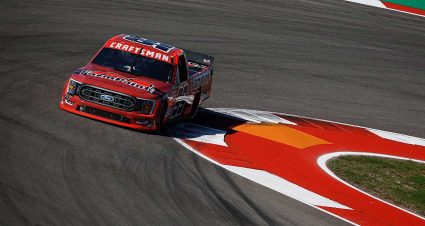 Ben Rhodes' No. 99 Ford rounds the turns at Circuit of The Americas