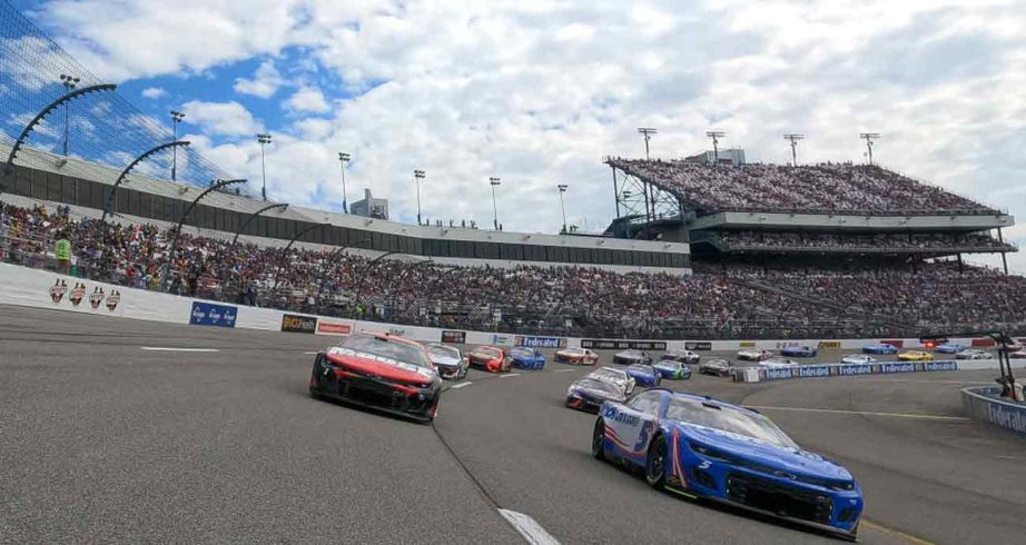 The NASCAR Cup Series races at Richmond Raceway.