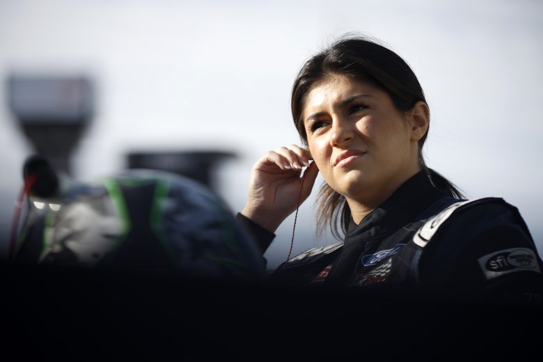 Hailie Deegan prepares to enter her truck at Texas