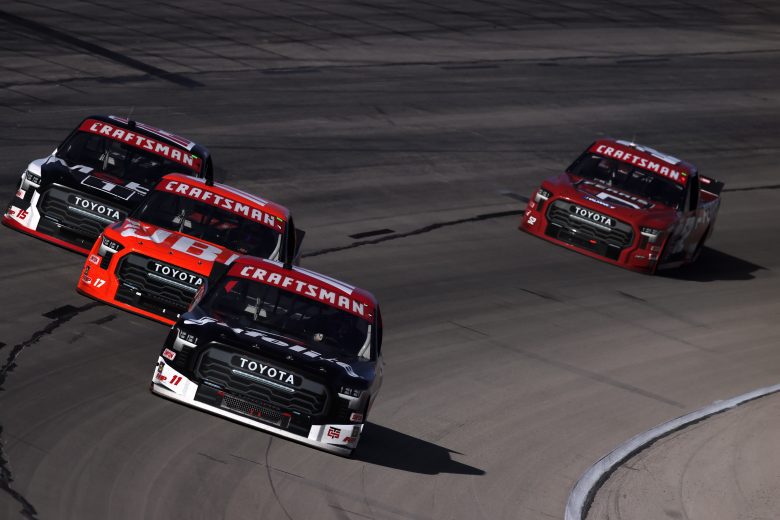 Corey Heim, Taylor Gray, Tanner Gray and Stewart Friesen race at Texas