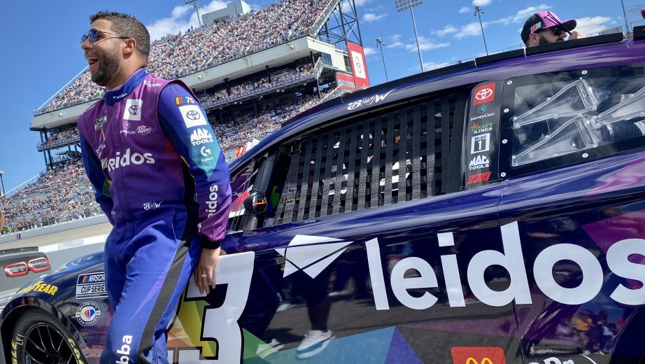 Bubba Wallace laughs on the grid at Richmond