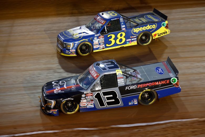 Hailie Deegan and Zane Smith race at Bristol