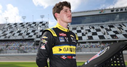 Nick Sanchez stands on grid at Daytona