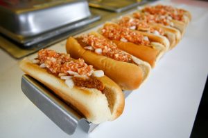 A look at the Martinsville hot dog inside the stand