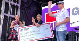 Erik Jones makes a presentation at a recent event.