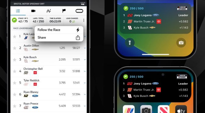 NASCAR Mobile Live Activities launches for iOS devices for 2023 NASCAR season