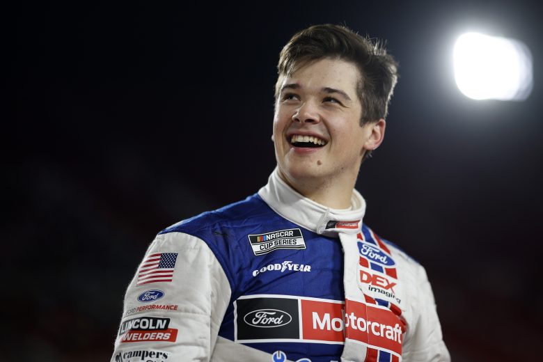 Harrison Burton looks on during qualifying