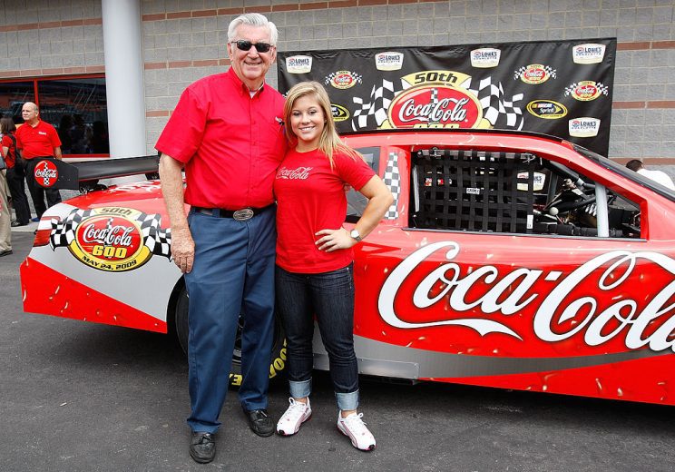 Bobby Allison and Shawn Johnson take a photo