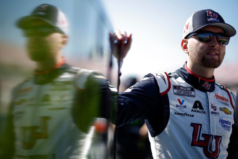 William Byron looks on