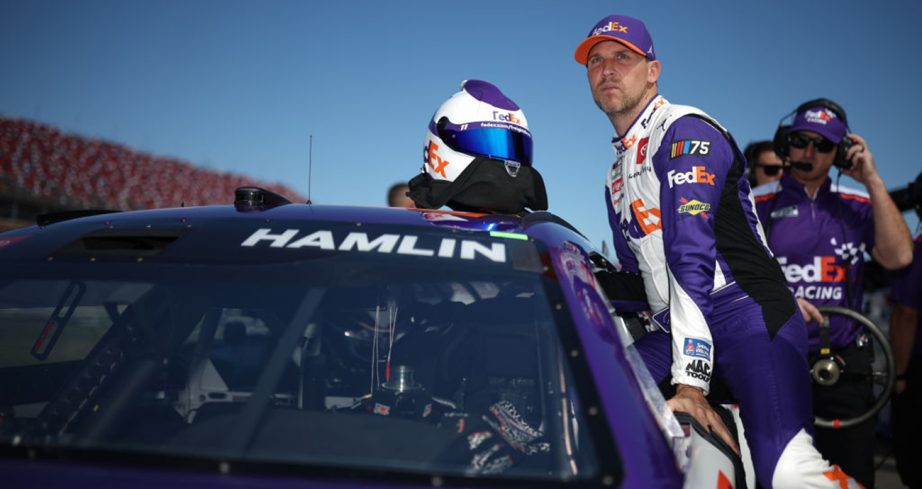 Denny Hamlin enters his car