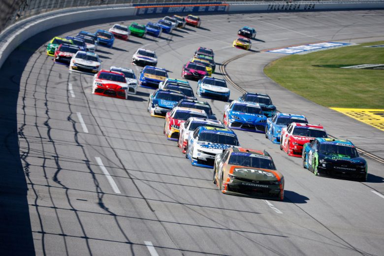 Xfinity cars race at Talladega