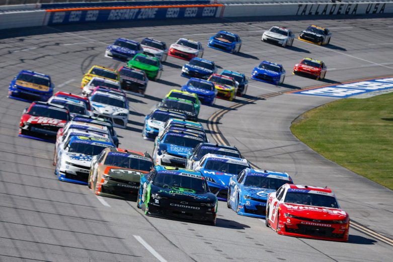 Xfinity cars race at Talladega