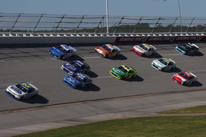 Xfinity cars race at Talladega