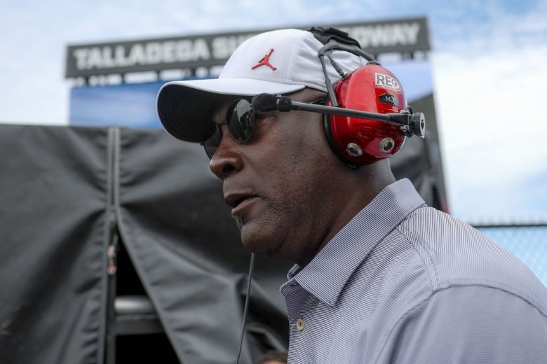 Michael Jordan looks on
