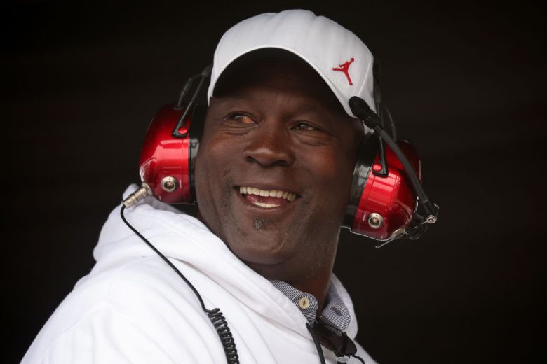 Michael Jordan looks on