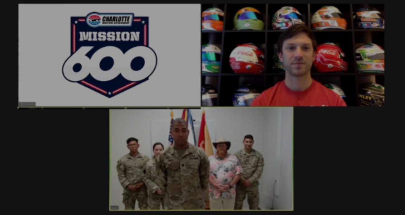 Montage of Mission 600 logo, Daniel Suárez and troops