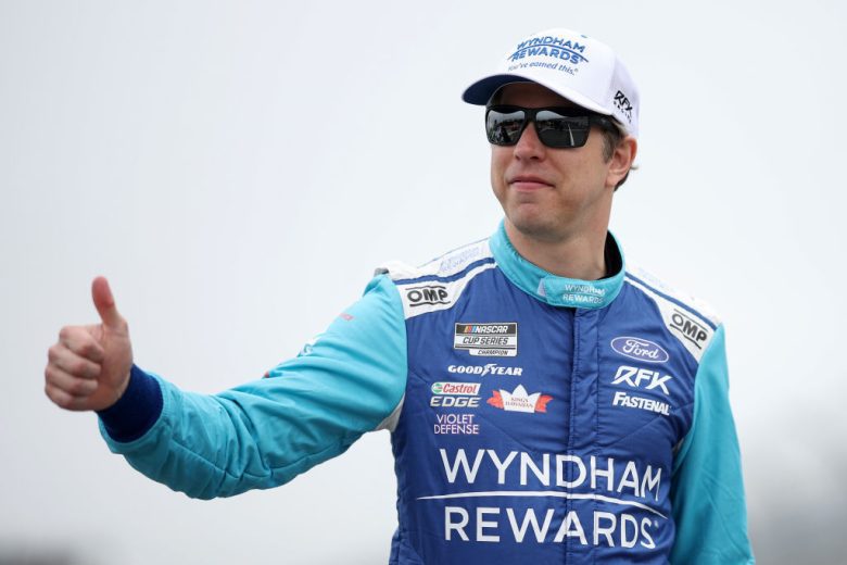 Brad Keselowski gives a thumbs up