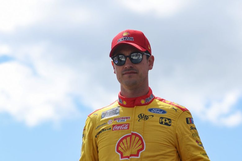 Joey Logano looks onward.