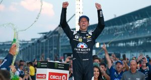 Kasey Kahne celebrates.