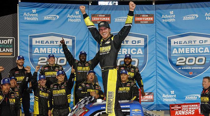 Grant Enfinger soars to Craftsman Truck Series win at Kansas