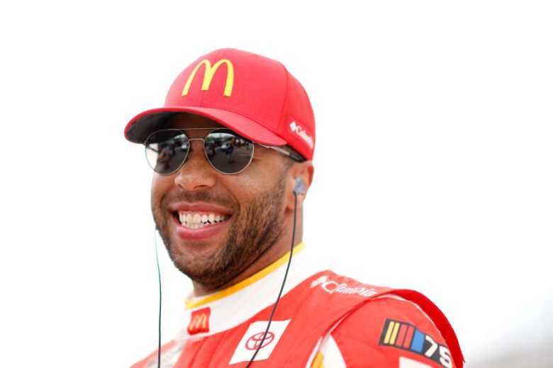 Bubba Wallace smiles.