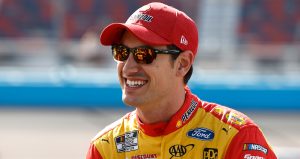 Joey Logano poses for a photo.