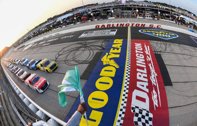 The green flag drops for the truck race