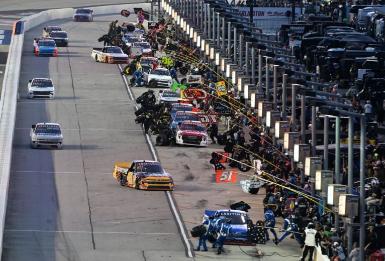Trucks pit at Darlington