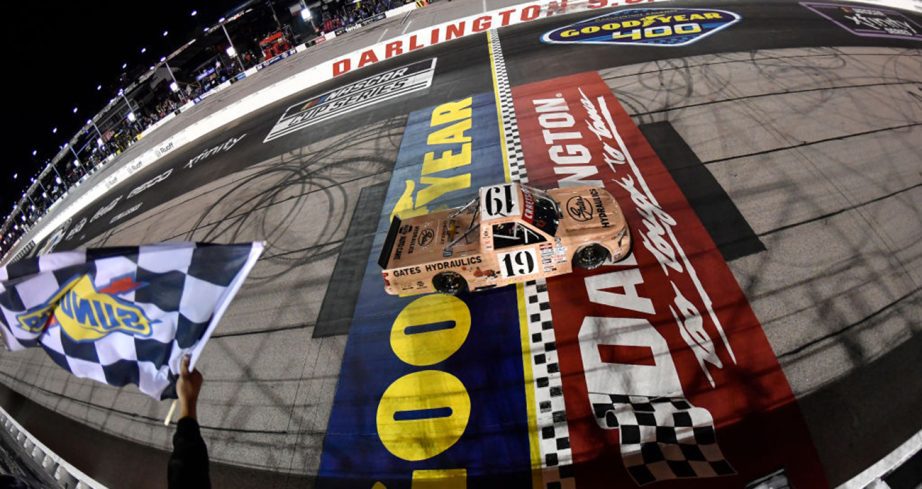Christian Eckes takes the checkered flag