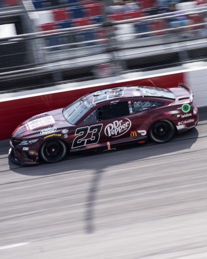 Bubba Wallace races at his No. 23 Toyota at Darlington Raceway.