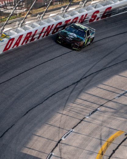William Byron rides the wall at Darlington Raceway.