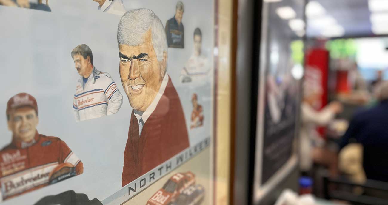 Junior Johnson's image is a regular fixture inside The 50's diner