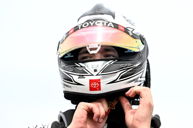 CONCORD, NORTH CAROLINA - MAY 26: Taylor Gray, driver of the #17 Dead On Tools Toyota, prepares to qualify for the NASCAR Craftsman Truck Series North Carolina Education Lottery 200 at Charlotte Motor Speedway on May 26, 2023 in Concord, North Carolina. (Photo by Logan Riely/Getty Images)
