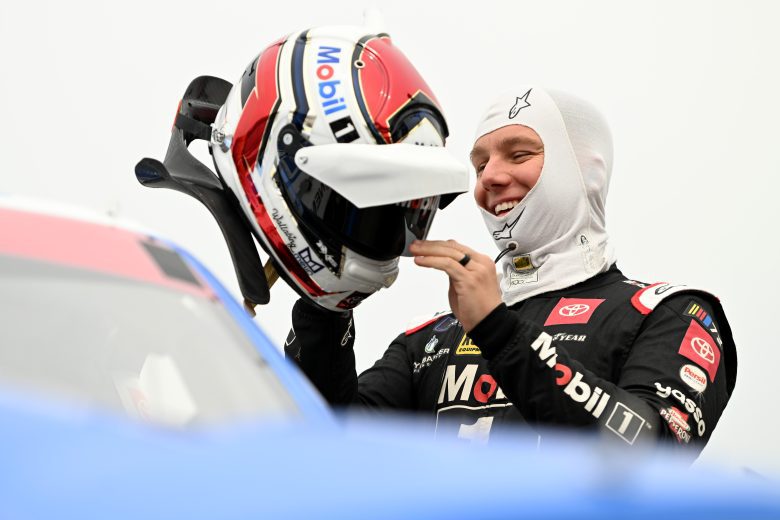 CONCORD, NORTH CAROLINA - MAY 26: John Hunter Nemechek, driver of the #20 Mobil 1 Toyota, prepares to practice for the NASCAR Xfinity Series Alsco Uniforms 300 at Charlotte Motor Speedway on May 26, 2023 in Concord, North Carolina. (Photo by Logan Riely/Getty Images)