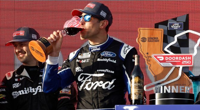 Featured image for Aric Almirola wins inaugural Xfinity Series race at Sonoma