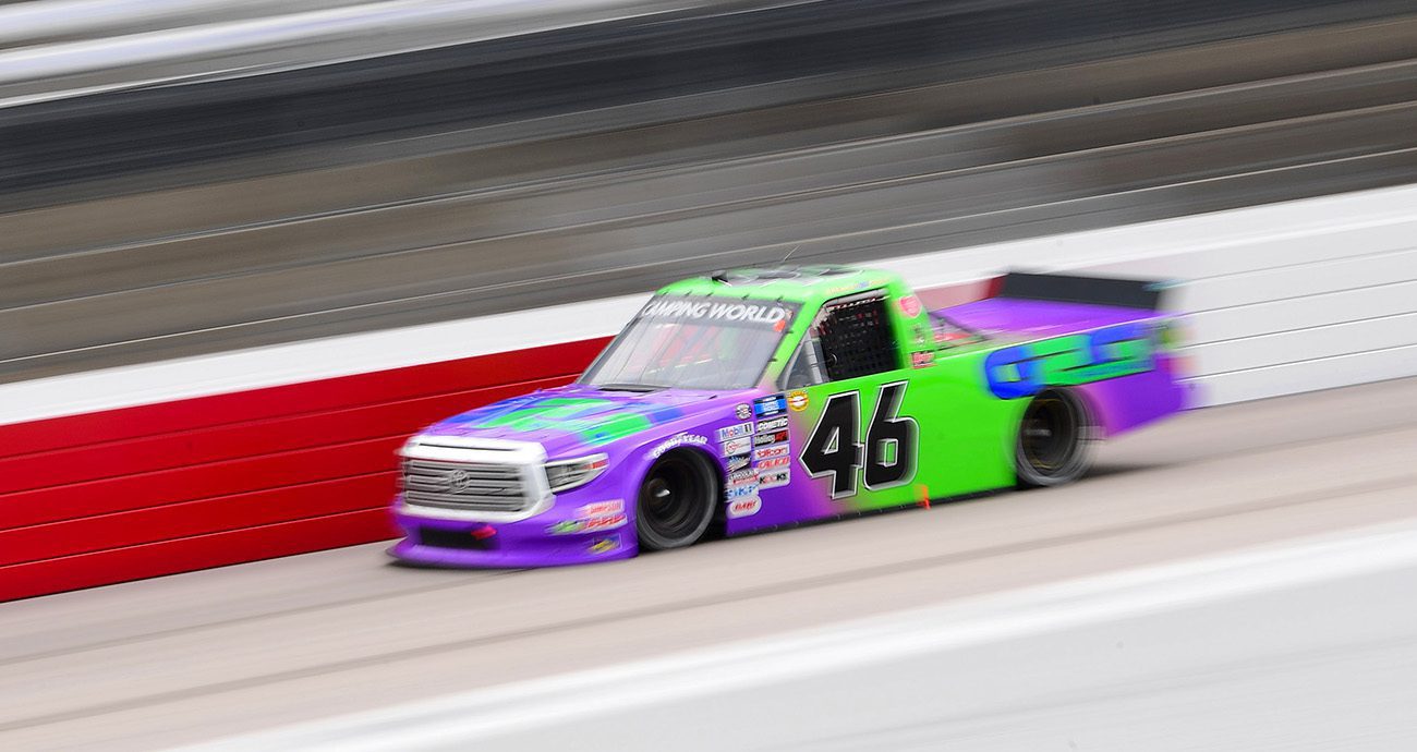 Brennan Poole drives at Darlington